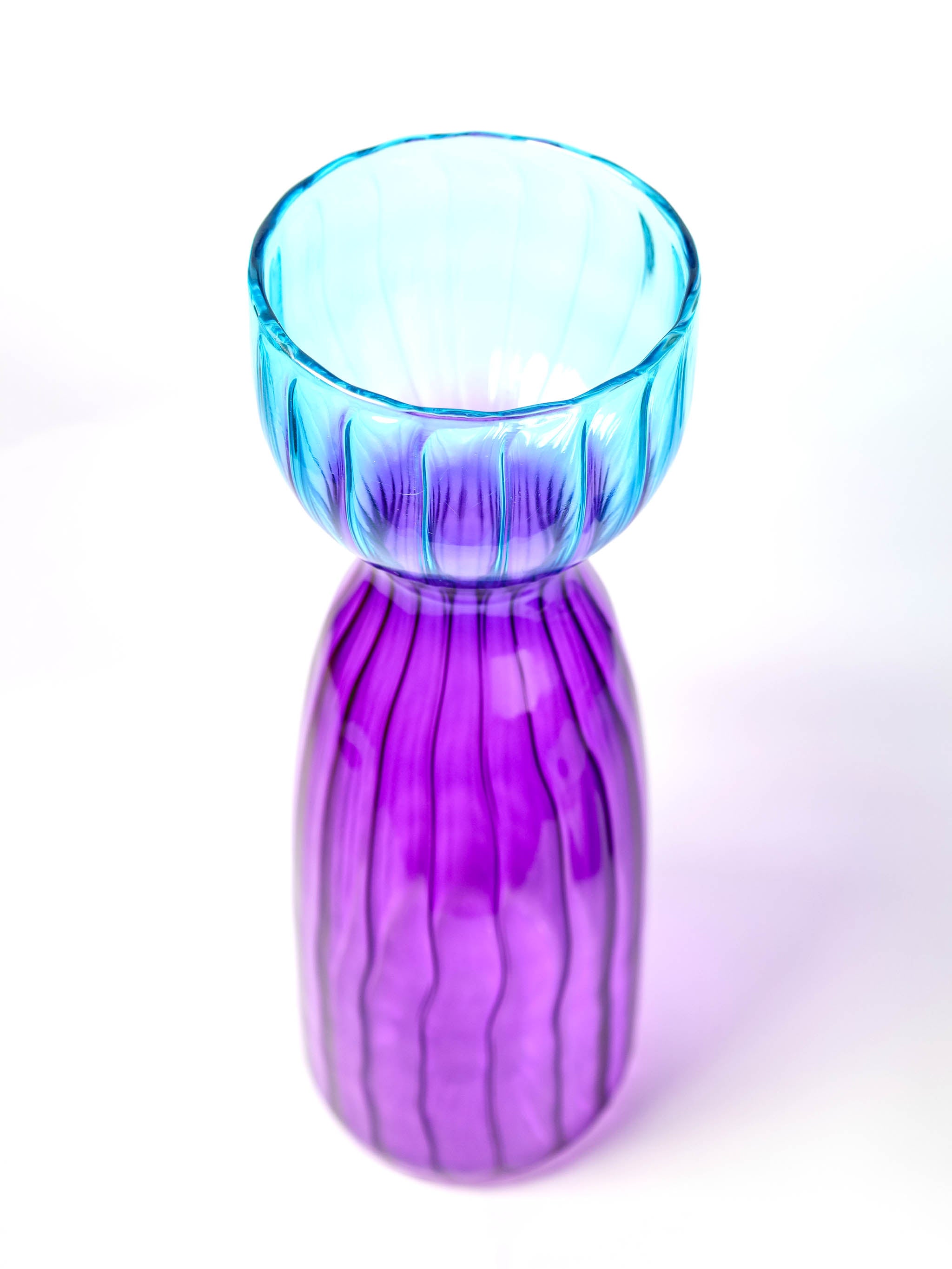 Nadasvaram Vase Ribbed Purple