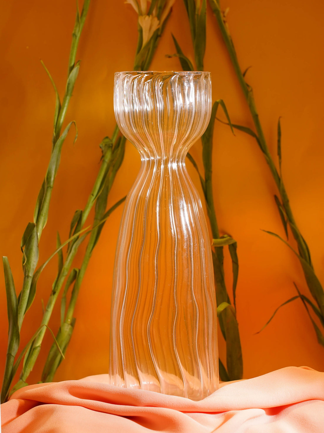Nadasvaram Vase Ribbed Transparent