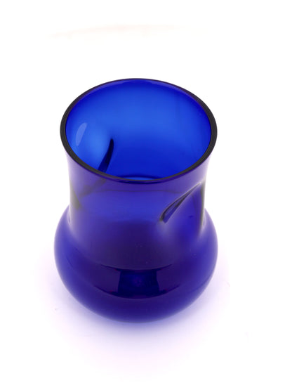 Blue Penguin fluted Pitcher with Dimpled blue glasses (set of 2)