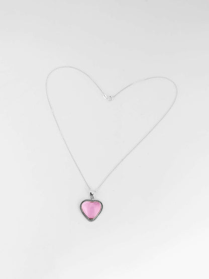 ROSE HEARTS - Pink Earrings &amp; Pendant
