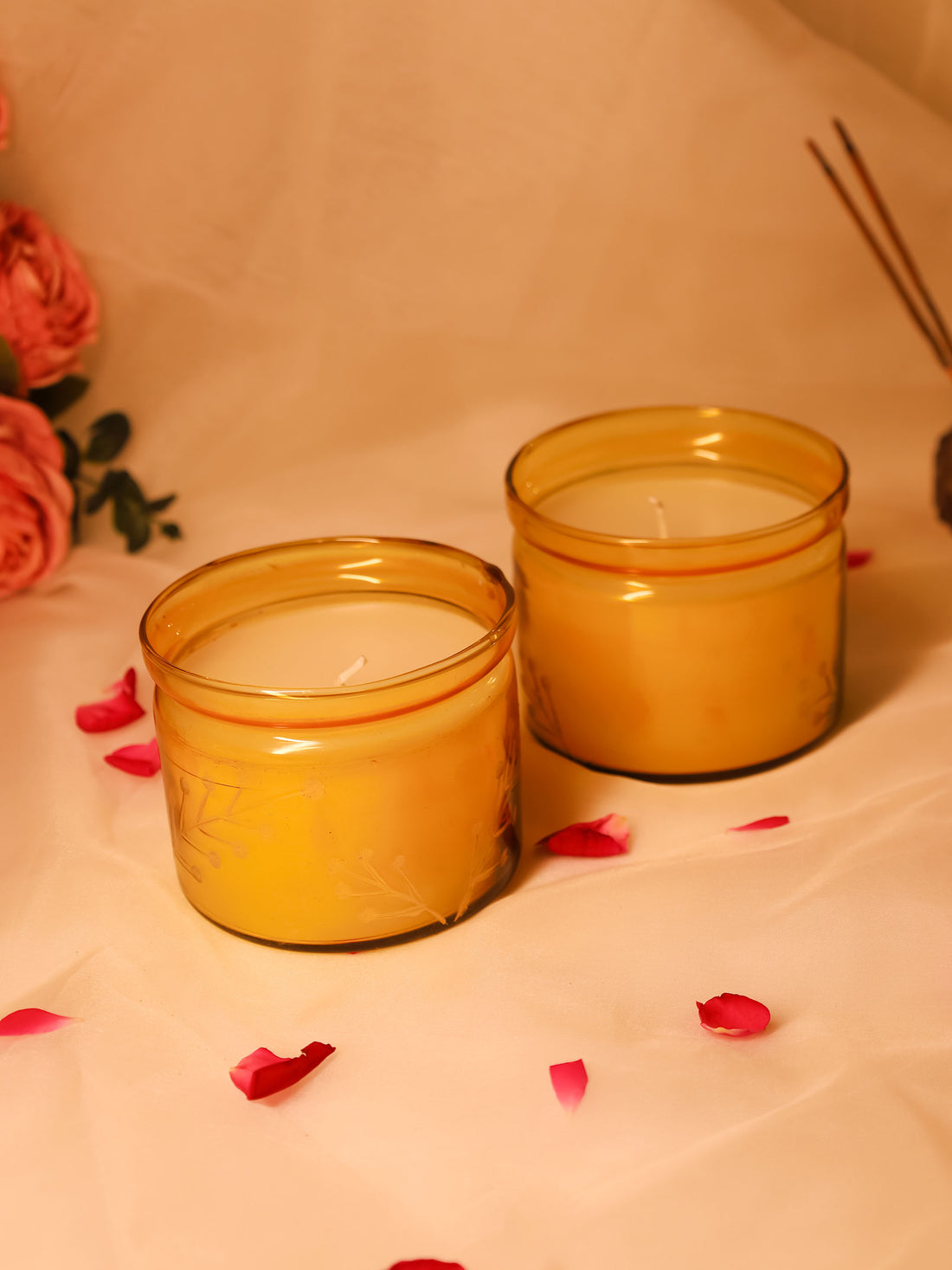 Sugam Candle yellow (Set of two)
