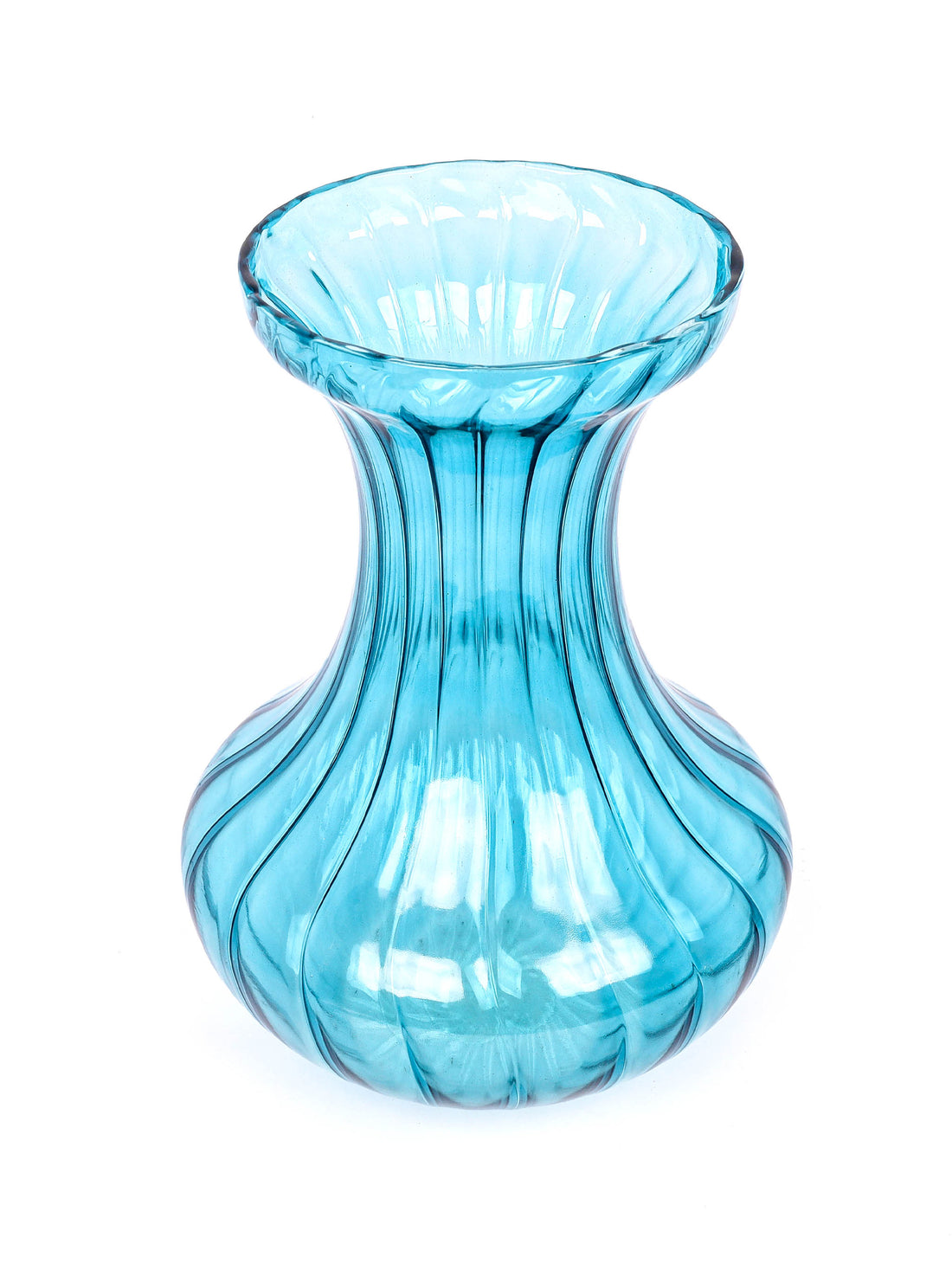 Nihit Vase Ribbed Blue