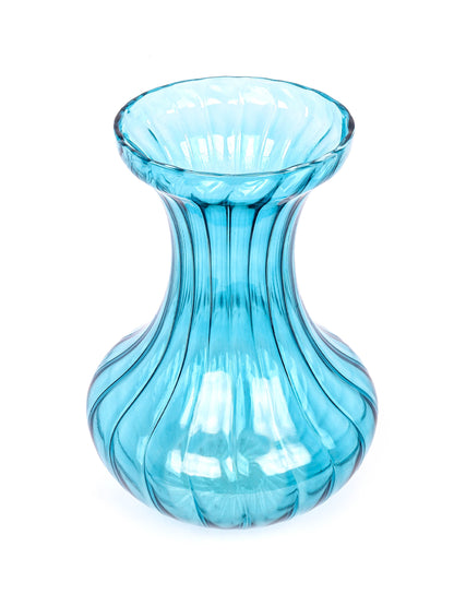 Nihit Vase Ribbed Blue