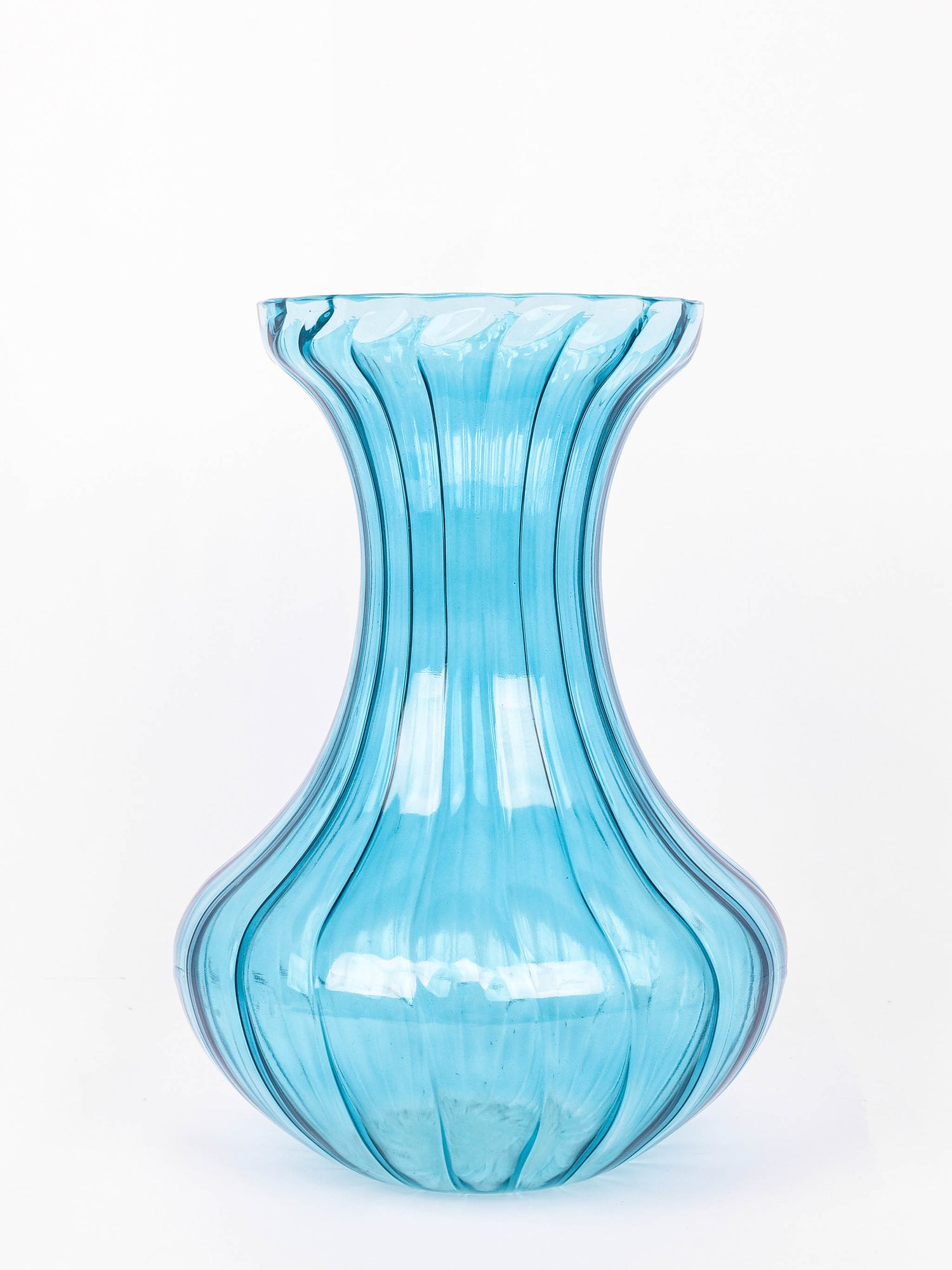 Nihit Vase Ribbed Blue