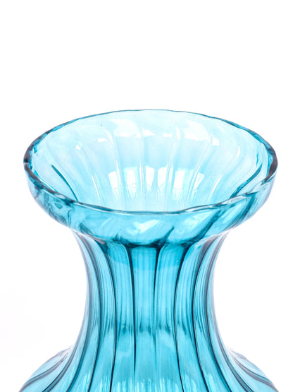 Nihit Vase Ribbed Blue