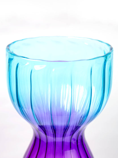 Nadasvaram Vase Ribbed Purple