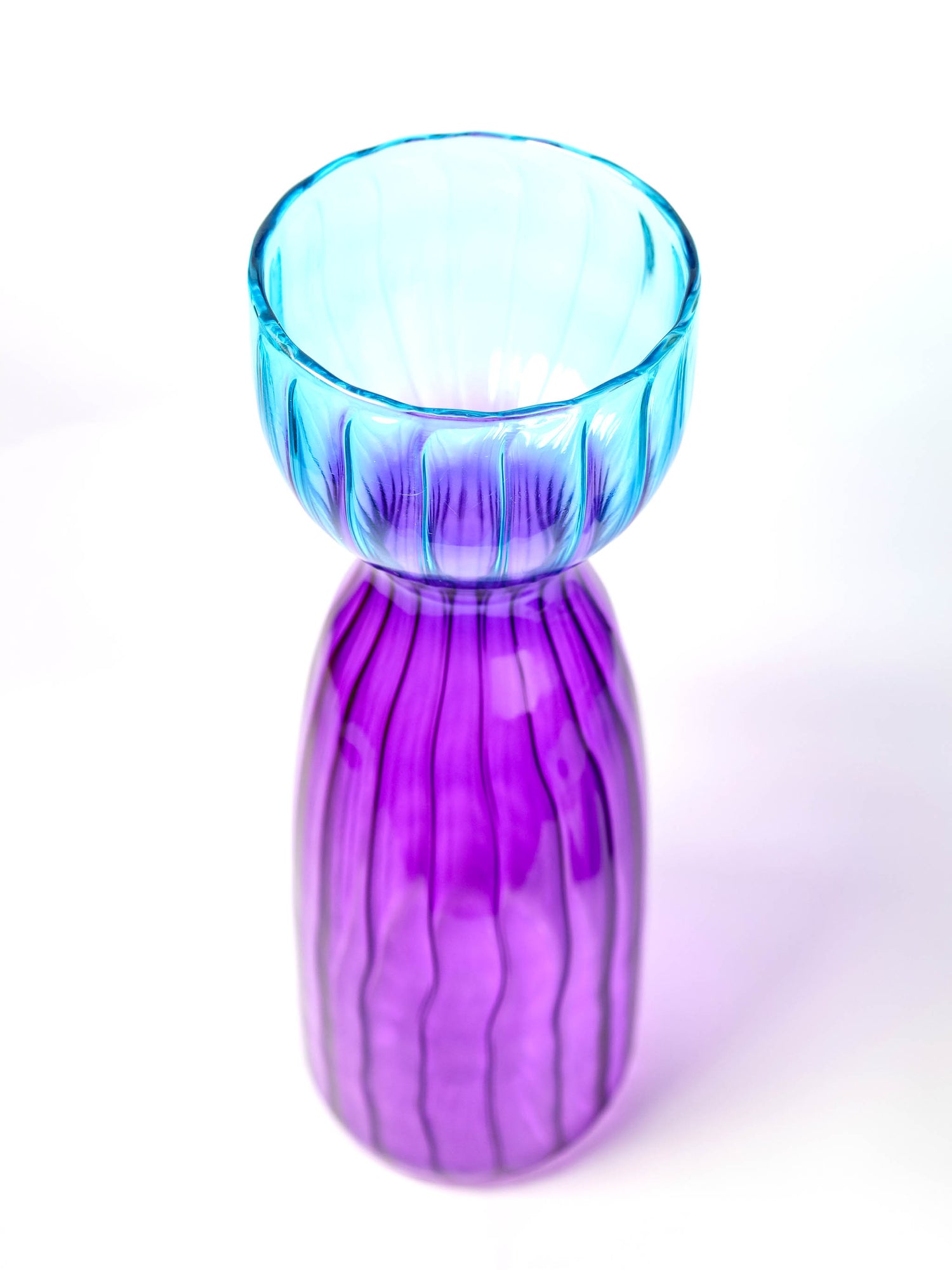 Nadasvaram Vase Ribbed Purple
