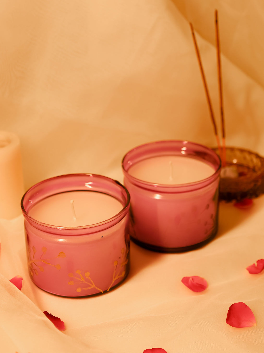 Sugam Candle pink (Set of 2)